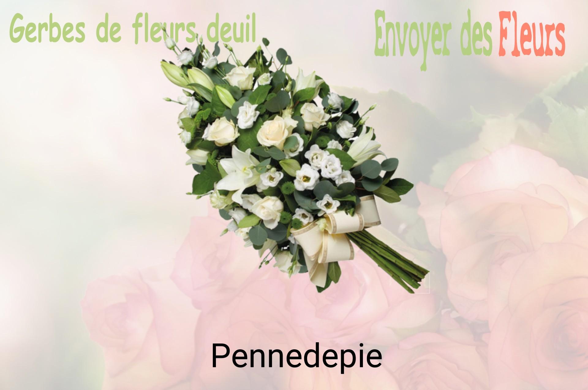 Gerbe de fleurs de deuil livrée à Pennedepie